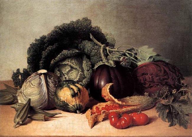 James Peale Still Life: Balsam Apples and Vegetables Norge oil painting art